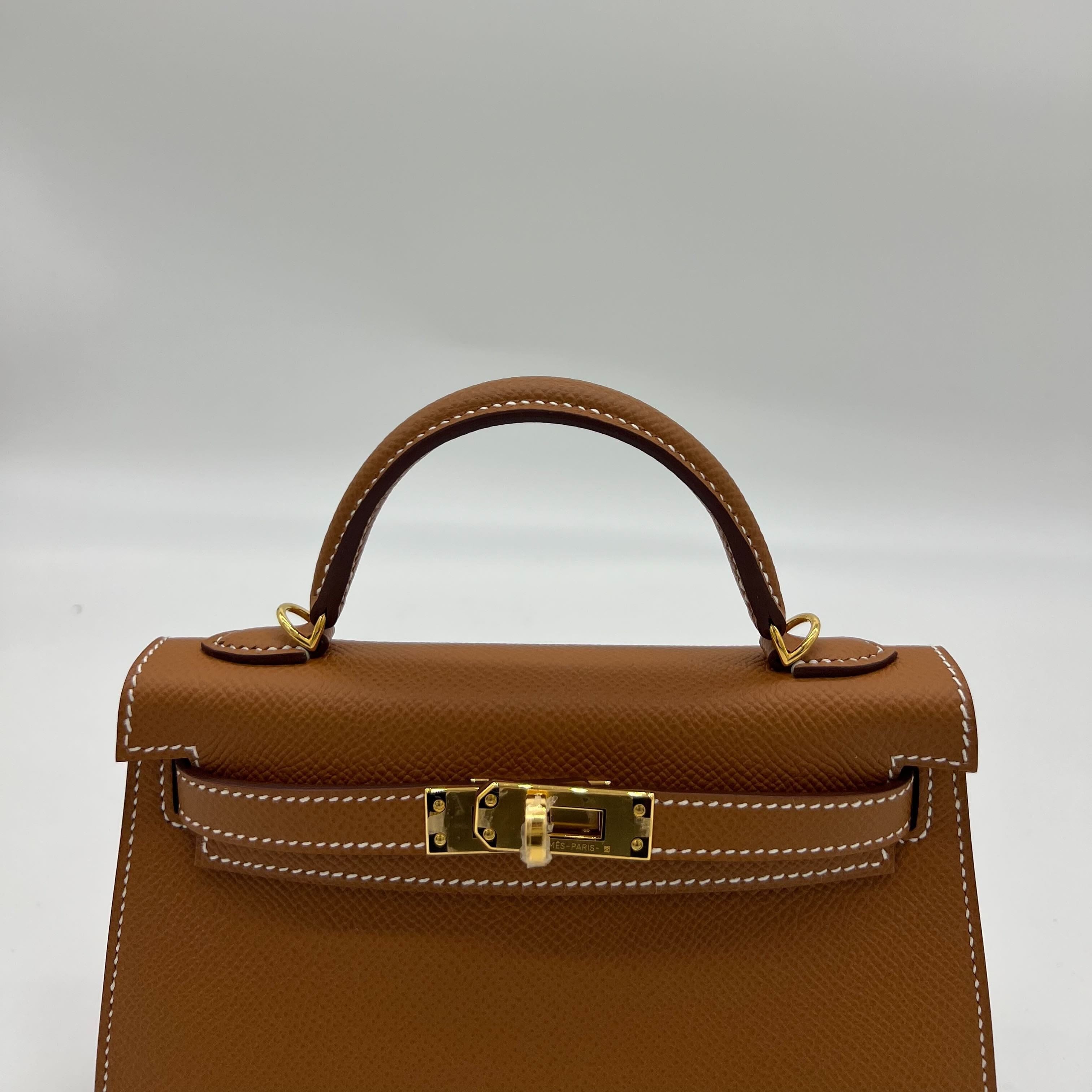 Hermès Kelly 20 Gold Epsom Gold Hardware