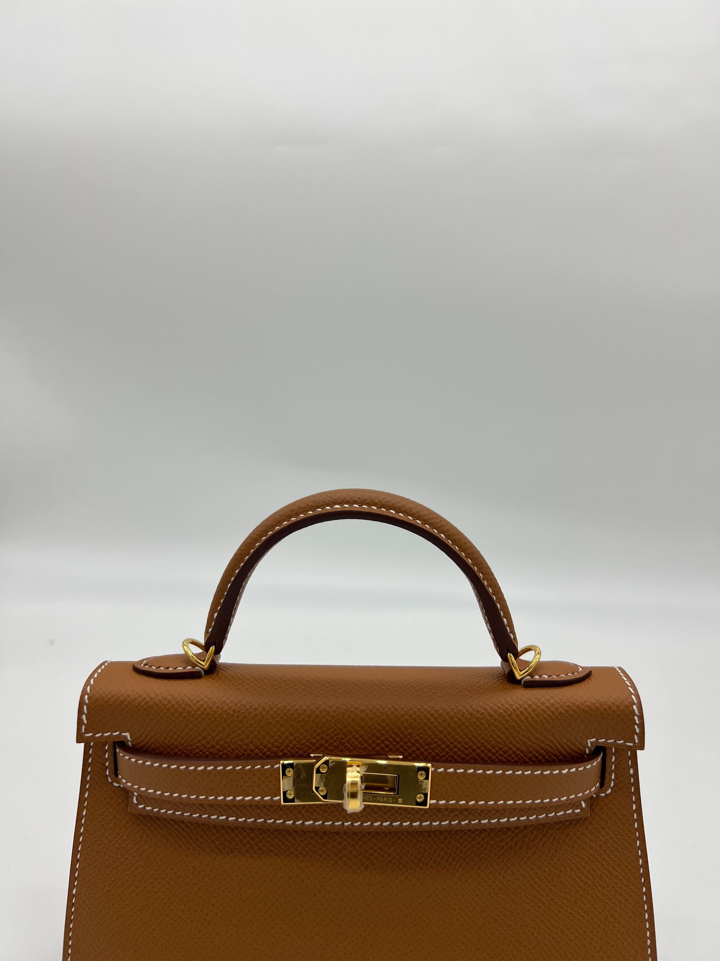 Hermès Kelly 20 Gold Epsom Gold Hardware