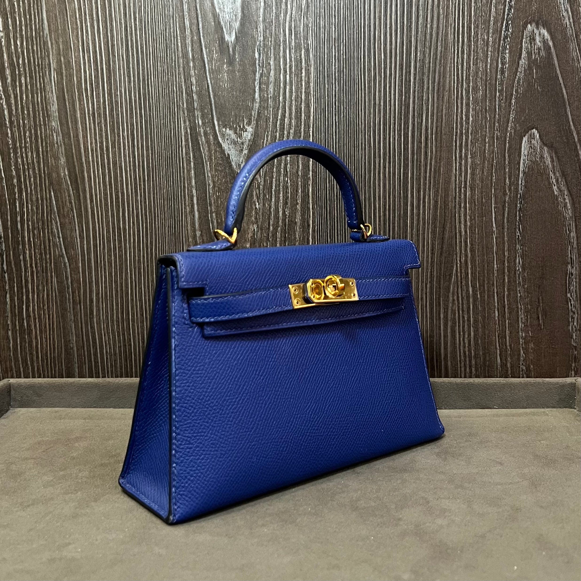 Hermès Bleu Electrique Mini Kelly 20 Epsom Gold Hardware