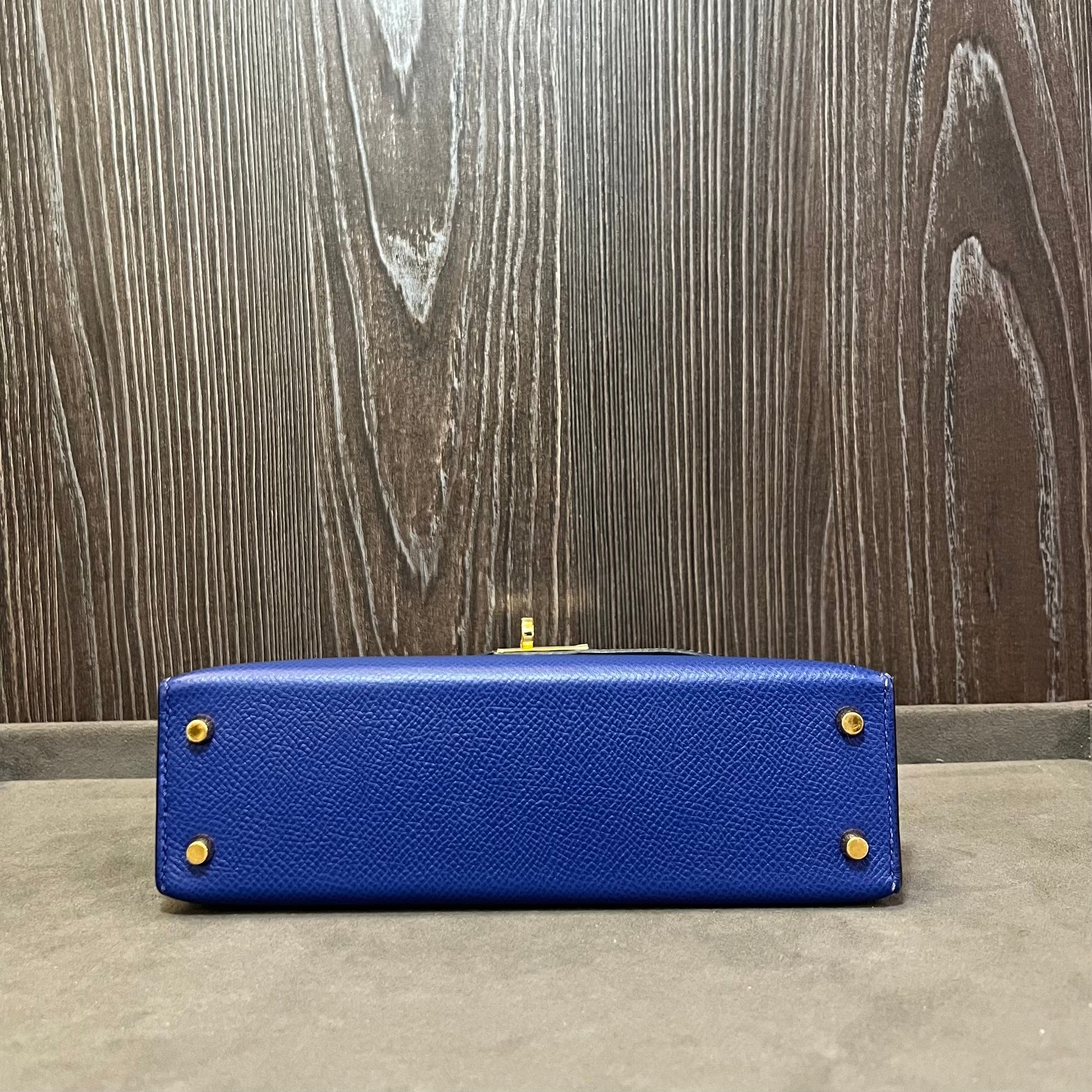 Hermès Bleu Electrique Mini Kelly 20 Epsom Gold Hardware