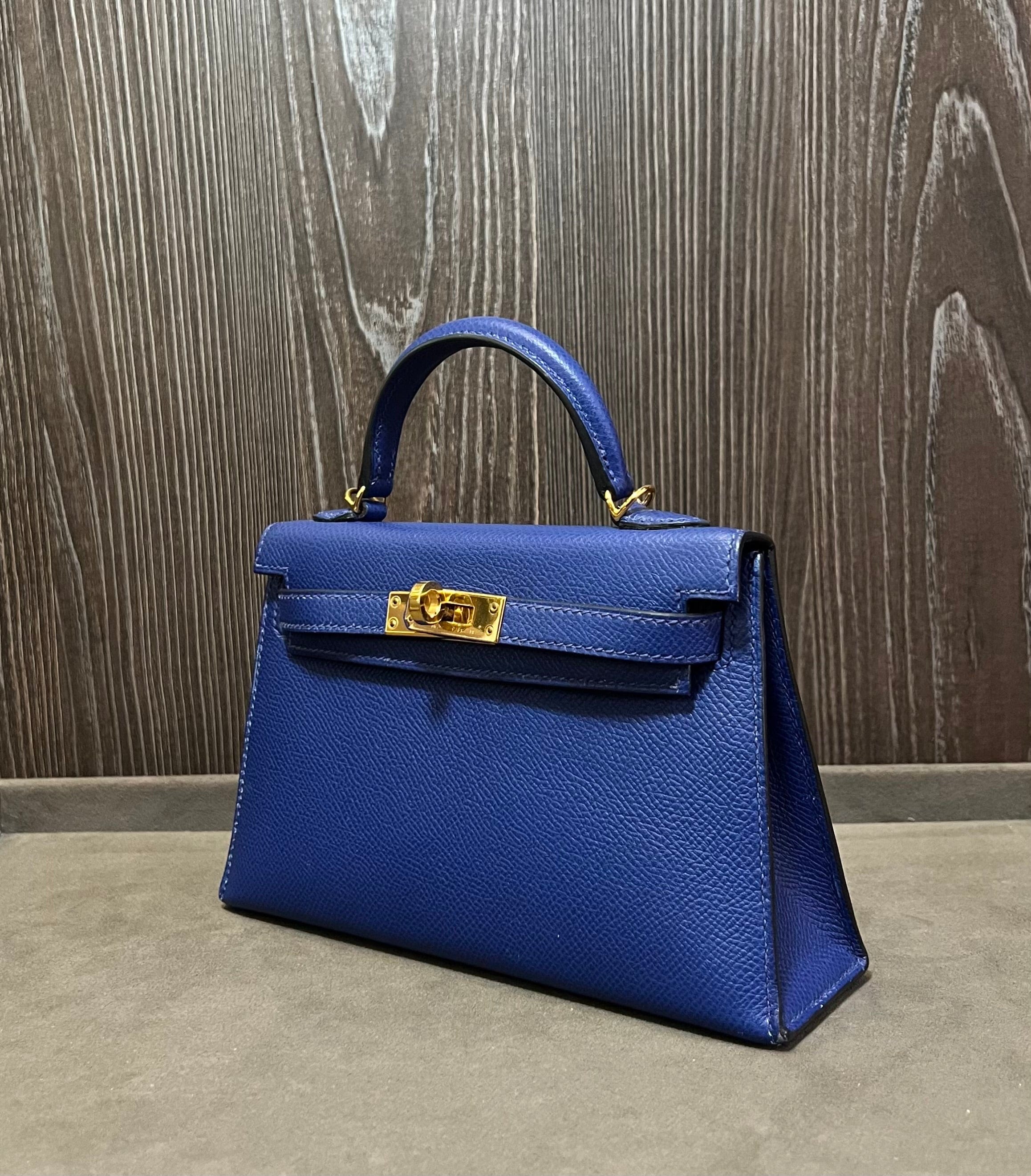 Hermès Bleu Electrique Mini Kelly 20 Epsom Gold Hardware