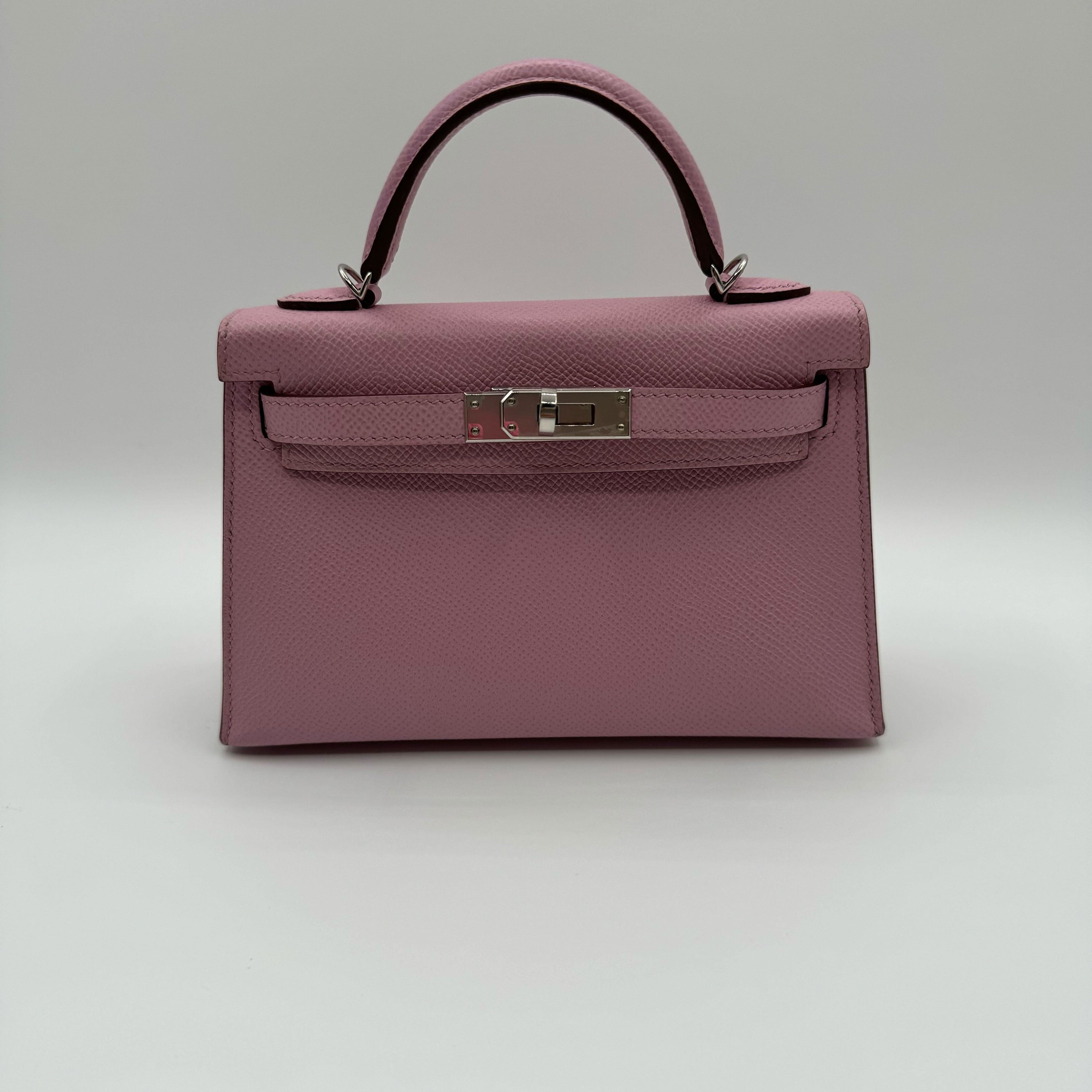 Hermès Kelly 20 Mini Mauve Sylvestre Epsom Palladium Hardware