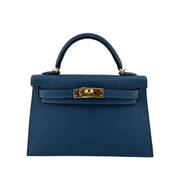 Hermès Kelly 20 Sellier Mini Deep Blue Epsom Gold Hardware