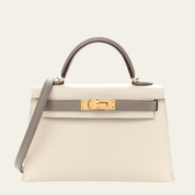 Hermès Kelly 20 Sellier Mini HSS Epsom Perso Craie Gris Asphalt Gold Hardware