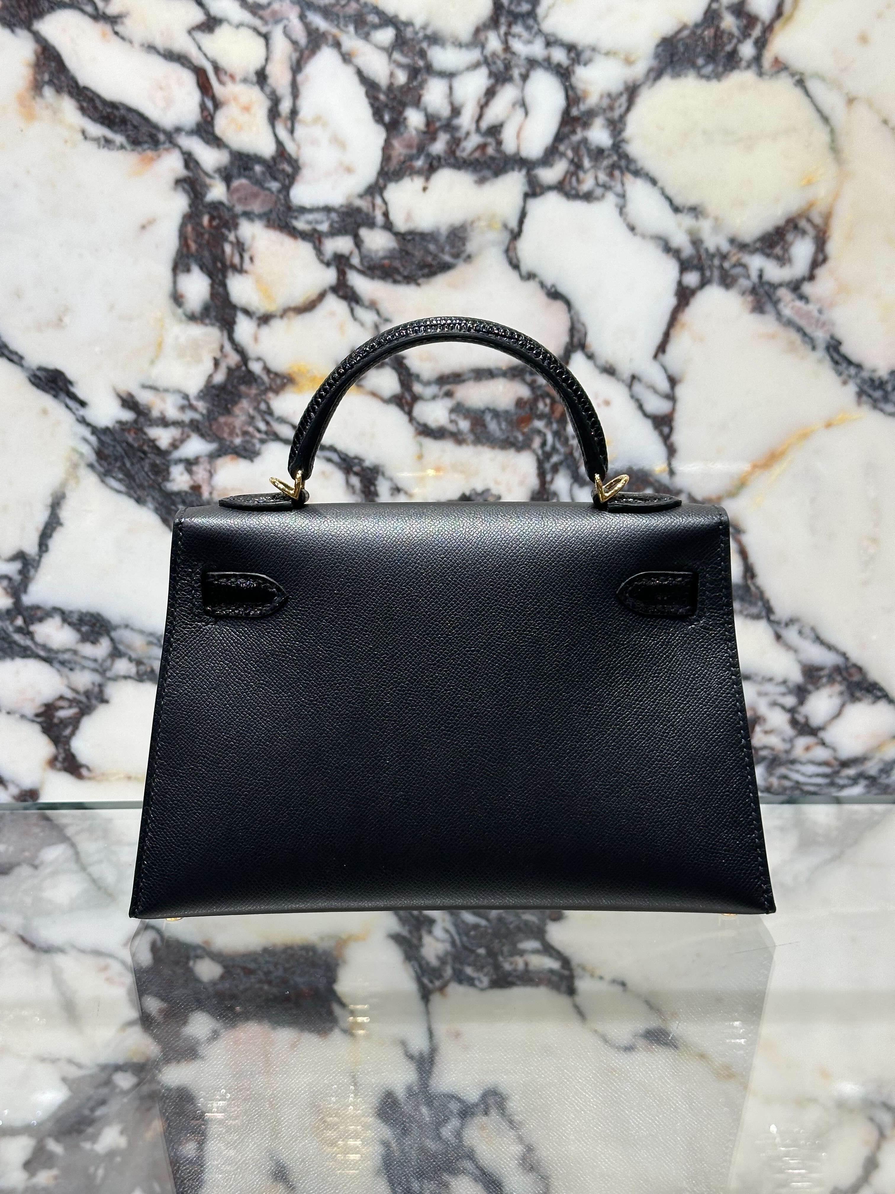 Hermès Kelly 20 Sellier Mini Touch Veau Madame Lezard Gold Hardware