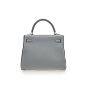 Bags & Accessories Hermes Kelly 25 Retourne Veau Togo Vert Amande Gold Hardware Wrist Aficionado