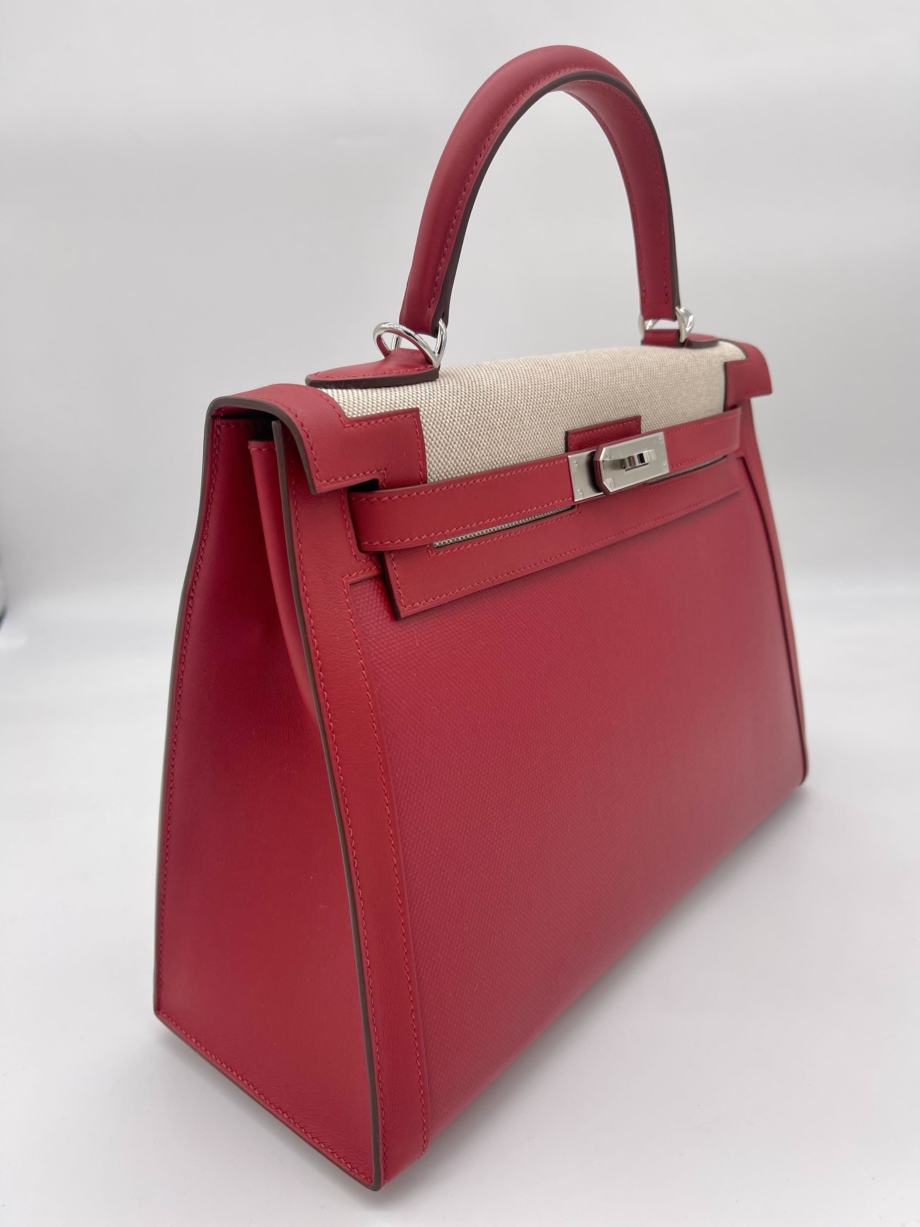 Hermès Rouge Piment Kelly 32 – Red Kelly Sellier Swift and Toile