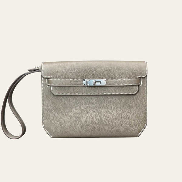 Hermès Kelly Depeches 25 Etoupe – Taupe Kelly Clutch Togo