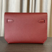 Hermès Kelly Depeches 25 Rouge H Epsom Clutch Palladium Hardware