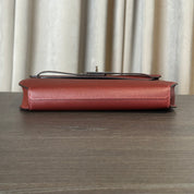 Hermès Kelly Depeches 25 Rouge H Epsom Clutch Palladium Hardware