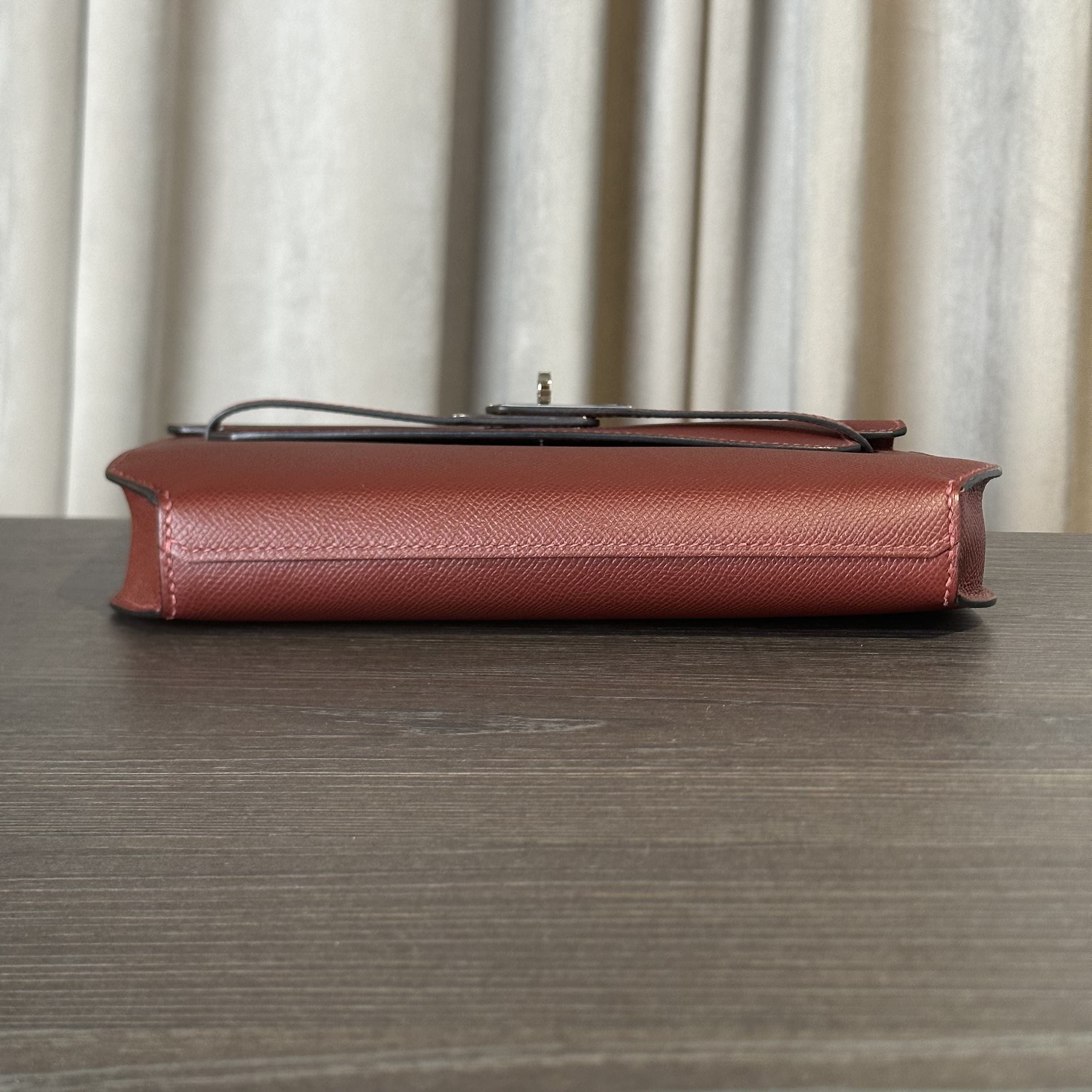 Hermès Kelly Depeches 25 Rouge H Epsom Clutch Palladium Hardware