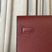 Hermès Kelly Depeches 25 Rouge H Epsom Clutch Palladium Hardware