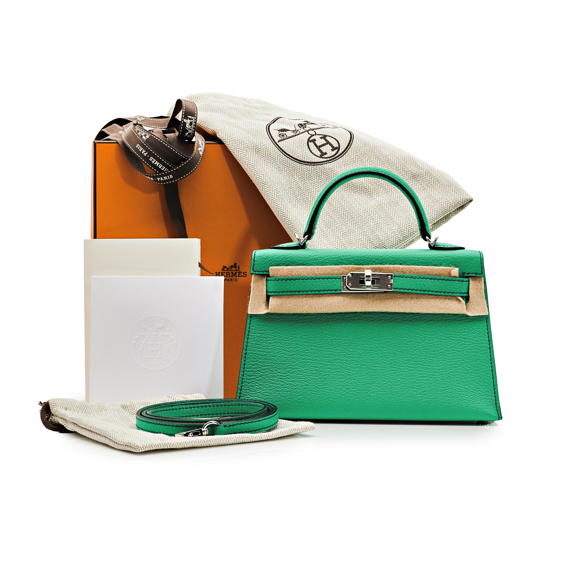 Hermes Kelly II Sellier Mini HSS Chèvre Mysore Leather Perso Verso Palladium Hardware