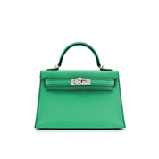 Hermes Kelly II Sellier Mini HSS Chèvre Mysore Leather Perso Verso Palladium Hardware