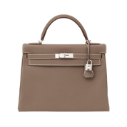 Hermes Kelly II Retourne 32 Togo Etoupe Palladium Hardware Wrist Aficionado