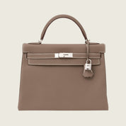 Hermès Kelly II Retourne 32 Togo Etoupe Palladium Hardware