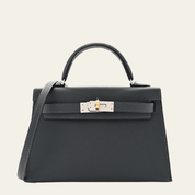 Hermès Kelly II Sellier 20 Mini Epsom Gris Misty Electrum Hardware