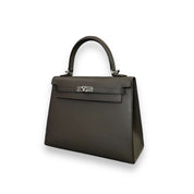 Hermès Kelly II Sellier 25 Gris Etain Epsom Palladium Hardware