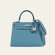 Hermès Kelly II Sellier 25 New Blue Jean Epsom Palladium Hardware