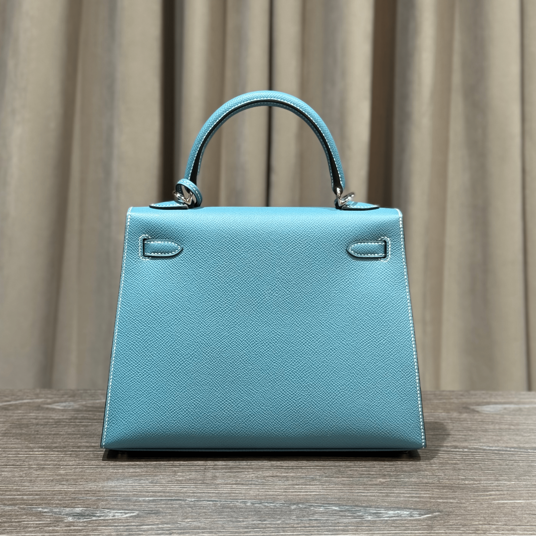 Hermès Kelly II Sellier 25 New Blue Jean Epsom Palladium Hardware