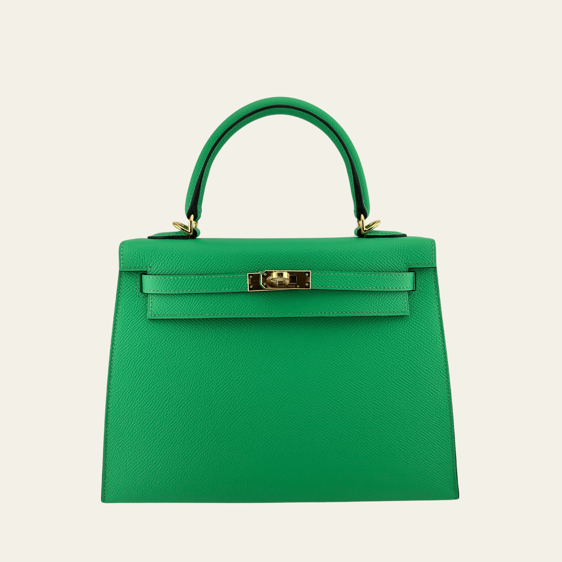 Hermès Kelly II Sellier 25 Vert Comics Epsom Gold Hardware