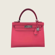 Hermès Kelly II Sellier 28 Epsom Leather Rose Azalee Palladium Hardware