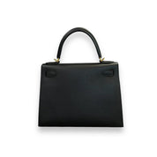 Hermès Kelly II Sellier 28 Noir Epsom Gold Hardware