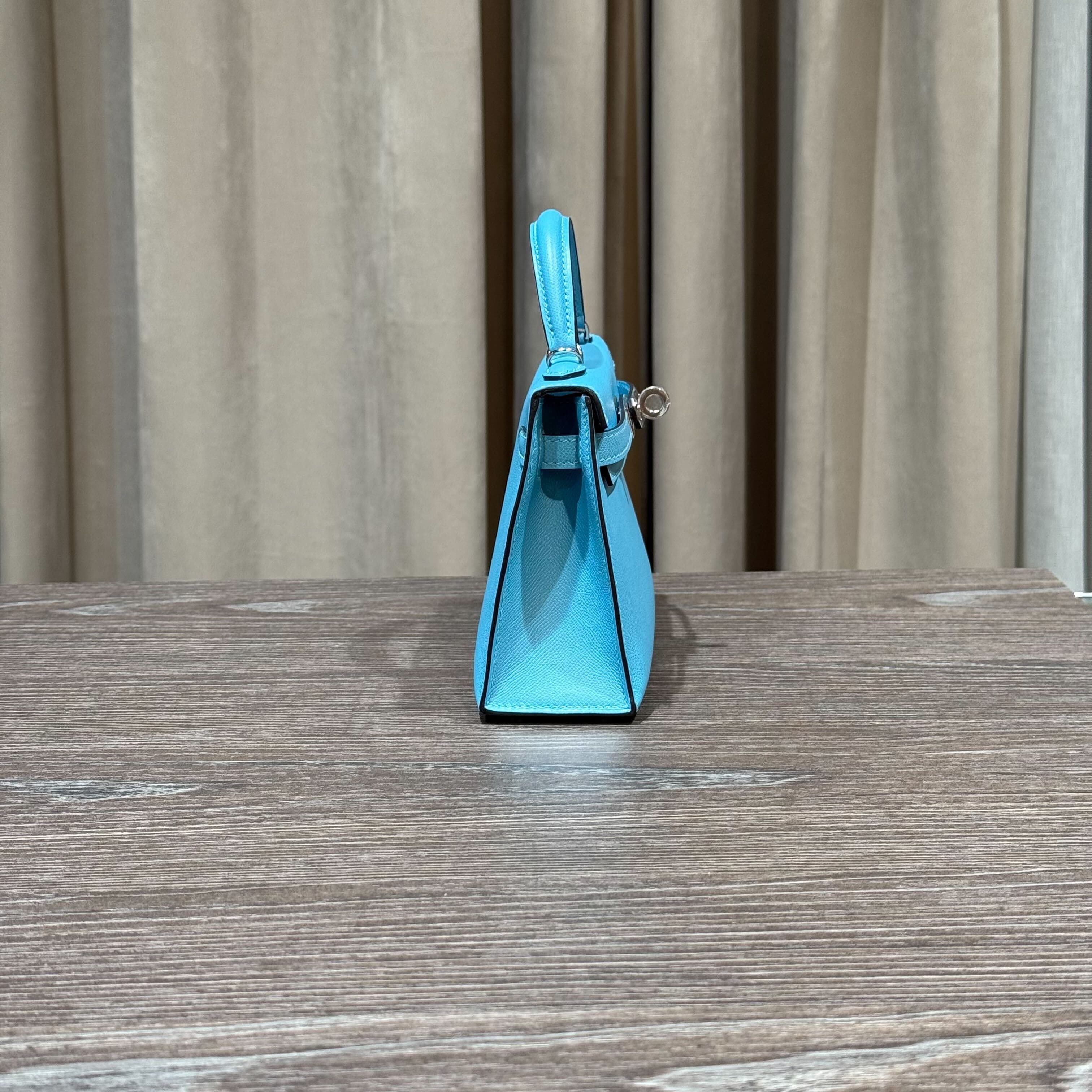 Hermès Kelly II Sellier Mini 20 Bleu Du Nord Veau Madame Palladium Hardware
