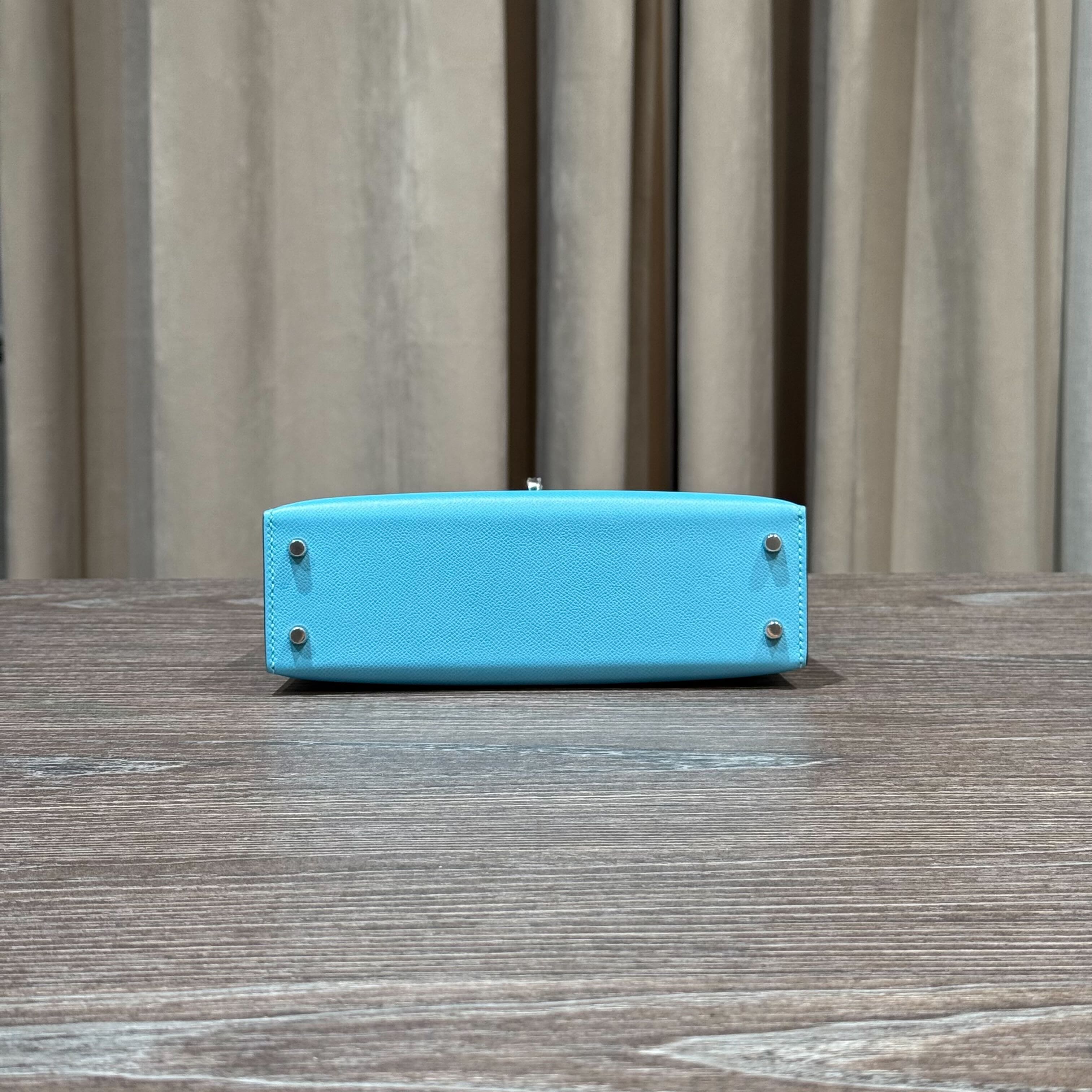 Hermès Kelly II Sellier Mini 20 Bleu Du Nord Veau Madame Palladium Hardware