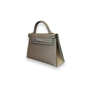 Hermès Kelly II Sellier Mini 20 Epsom Etoupe Palladium Hardware