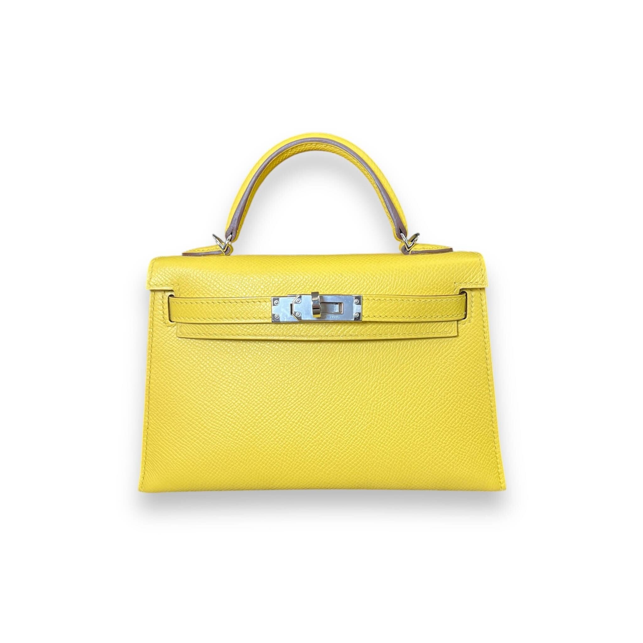 Hermès Kelly II Sellier Mini 20 Epsom Jaune de Naples Palladium Hardware