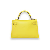 Hermès Kelly II Sellier Mini 20 Epsom Jaune de Naples Palladium Hardware