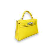 Hermès Kelly II Sellier Mini 20 Epsom Jaune de Naples Palladium Hardware