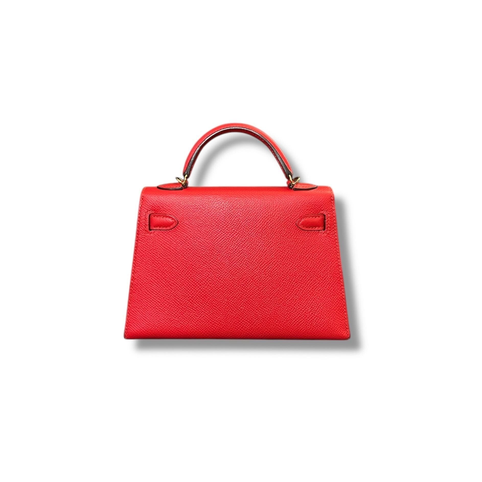 Hermès Kelly II Sellier Mini 20 Rouge Tomate Epsom Gold Hardware