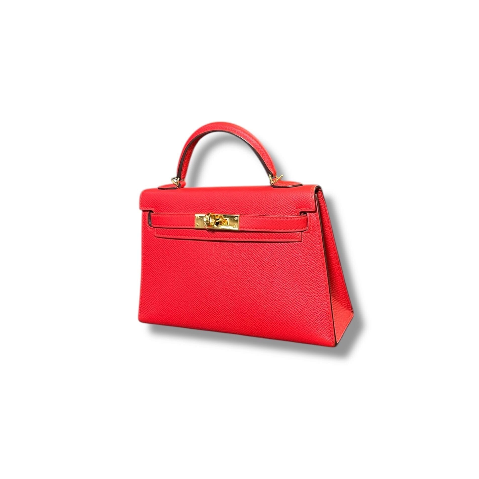 Hermès Kelly II Sellier Mini 20 Rouge Tomate Epsom Gold Hardware