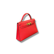 Hermès Kelly II Sellier Mini 20 Rouge Tomate Epsom Gold Hardware