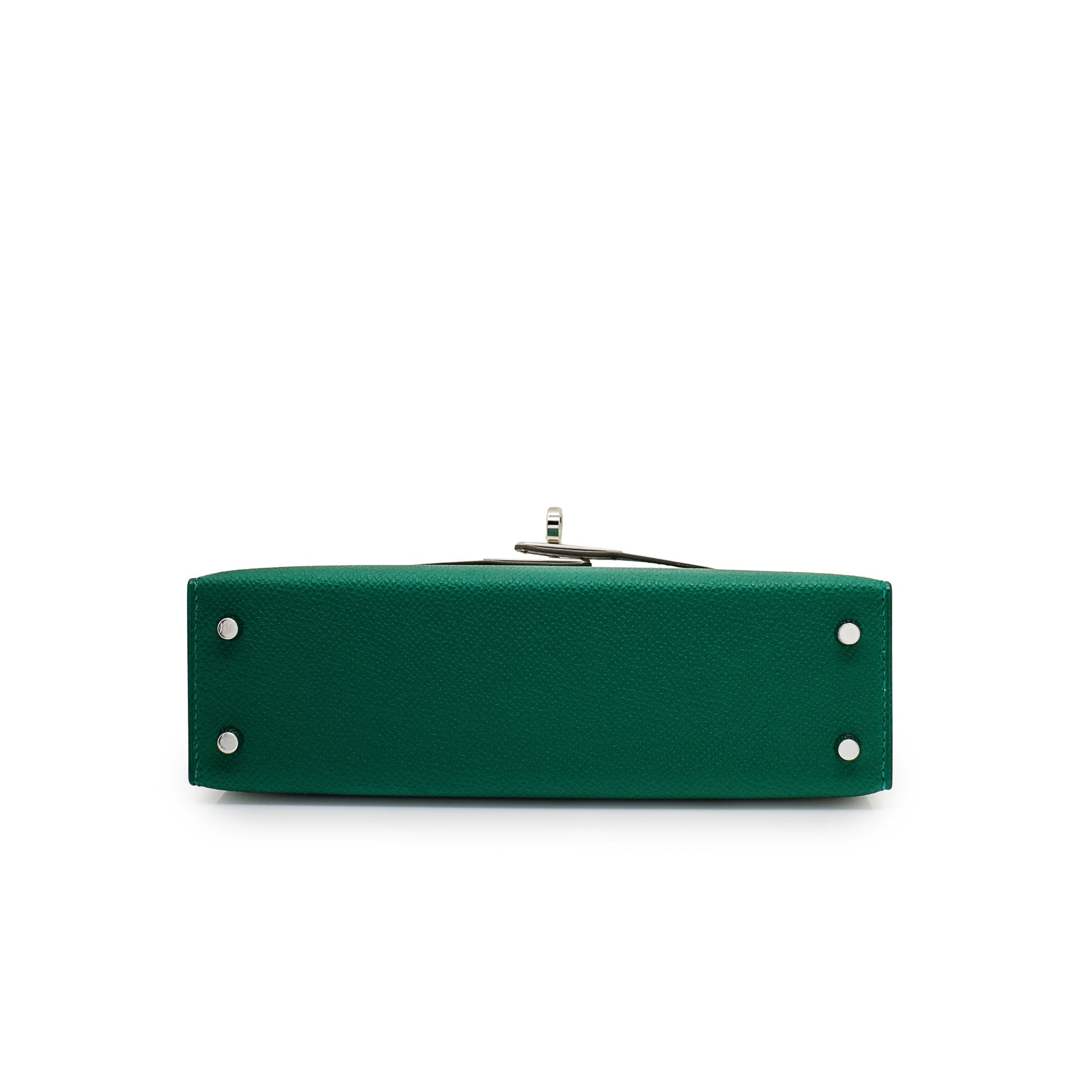 Hermès Kelly II Sellier Mini 20 Tricolore Epsom Vert Moyen/ Mauve Pale/Ardoise Palladium Hardware