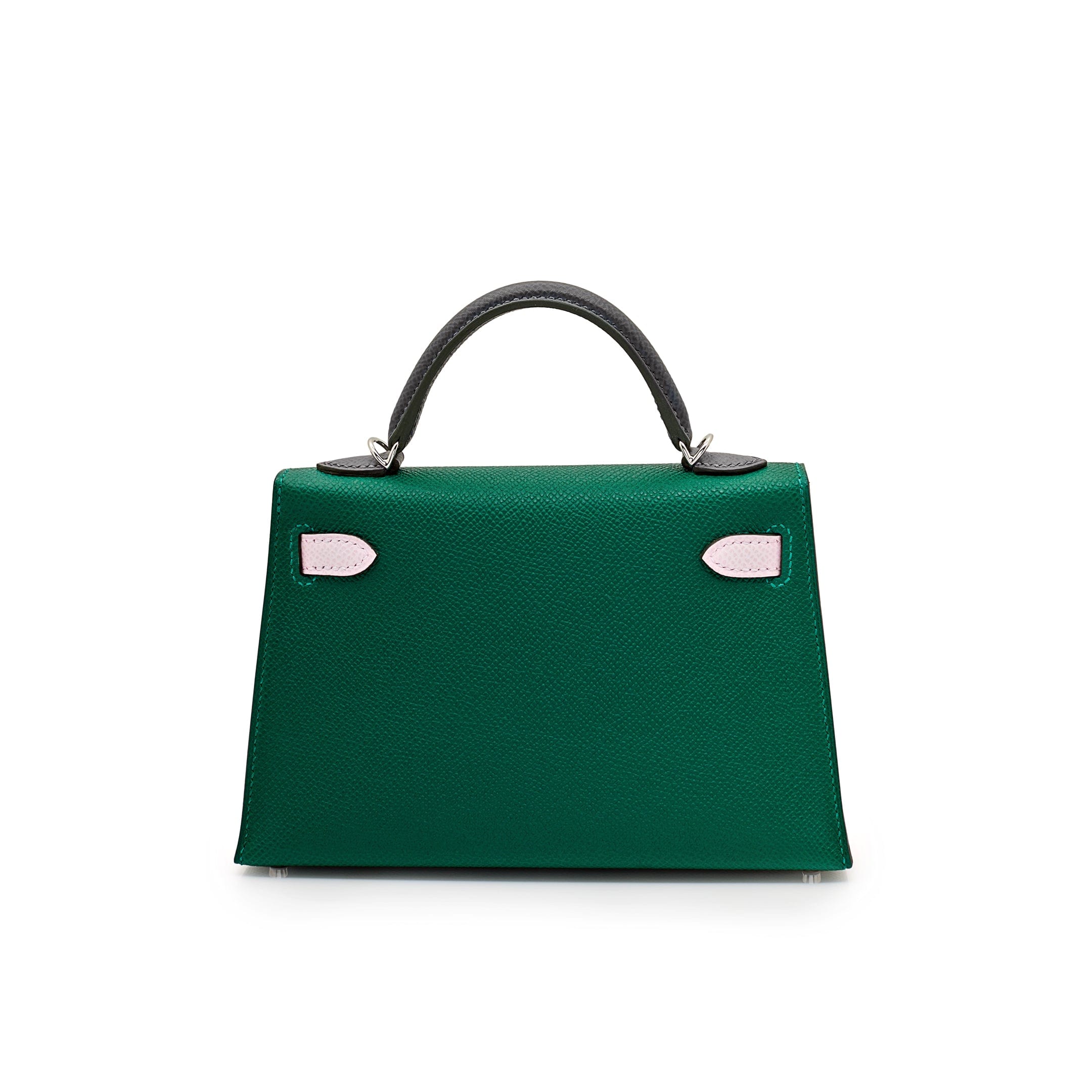 Hermès Kelly II Sellier Mini 20 Tricolore Epsom Vert Moyen/ Mauve Pale/Ardoise Palladium Hardware