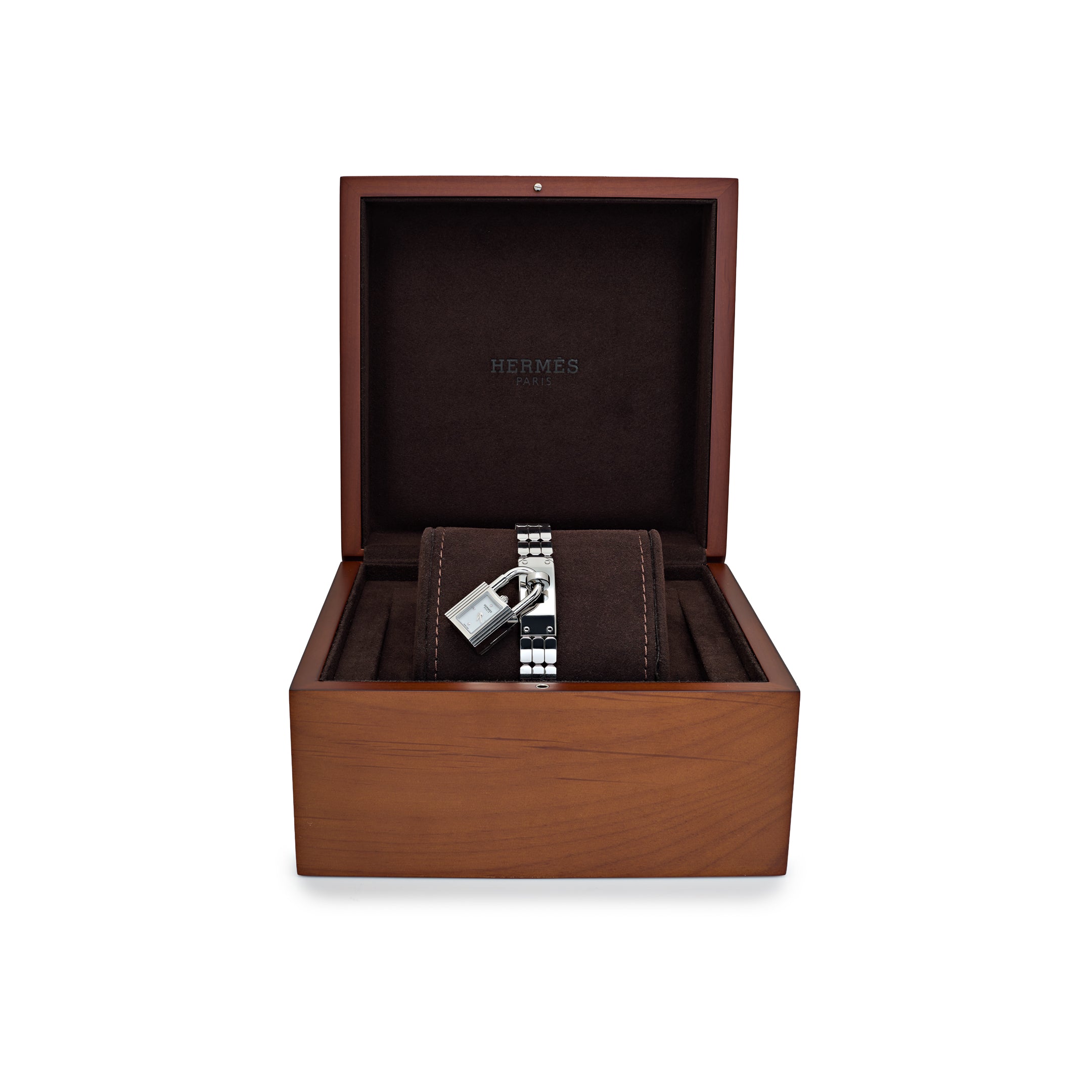 Hermès Kelly KE4.110B Mini 'Ladies' Stainless Steel White Dial Quartz