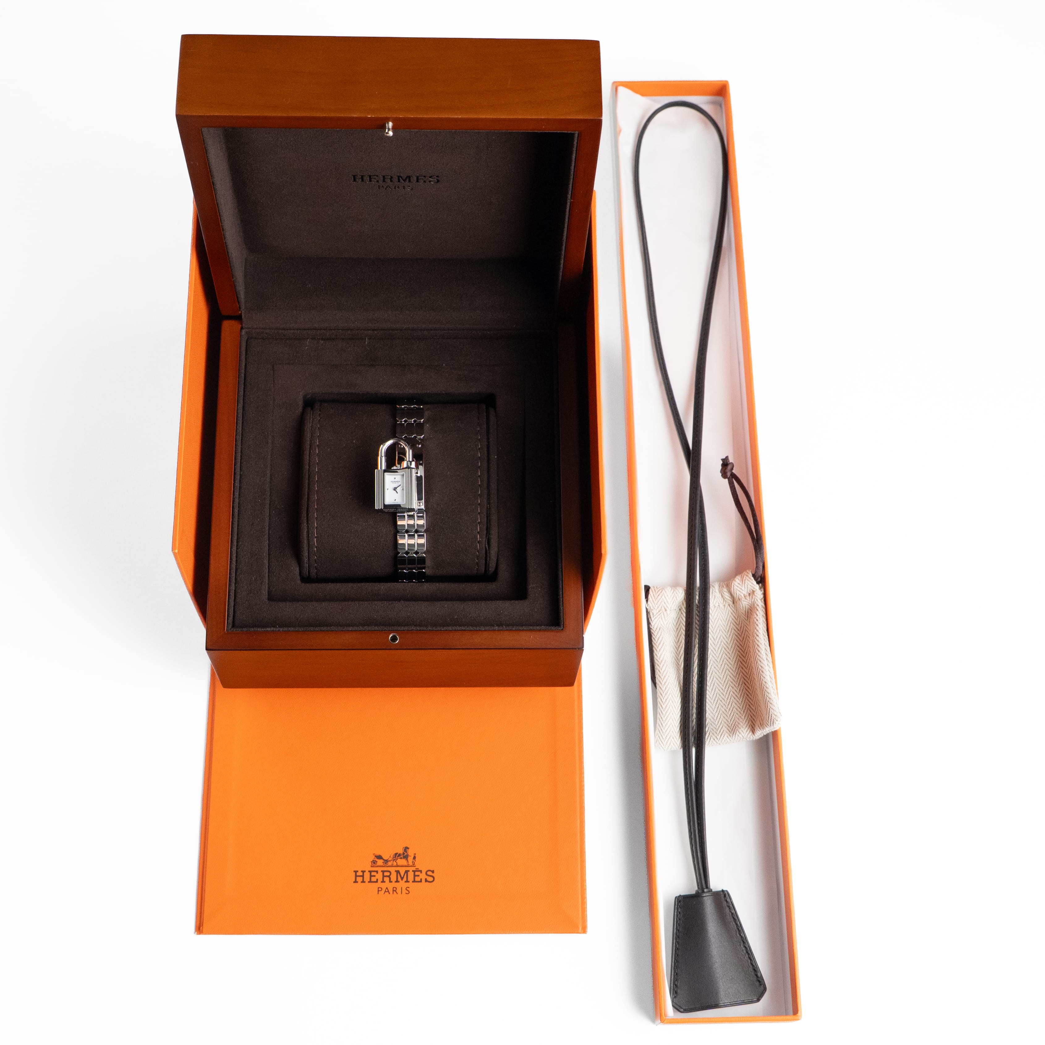 Hermès Kelly KE4.110B Mini 'Ladies' Stainless Steel White Dial Quartz