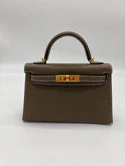 Hermes Kelly Mini Epsom Etoupe Gold Hardware Wrist Aficionado