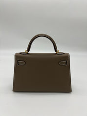 Hermes Kelly Mini Epsom Etoupe Gold Hardware Wrist Aficionado