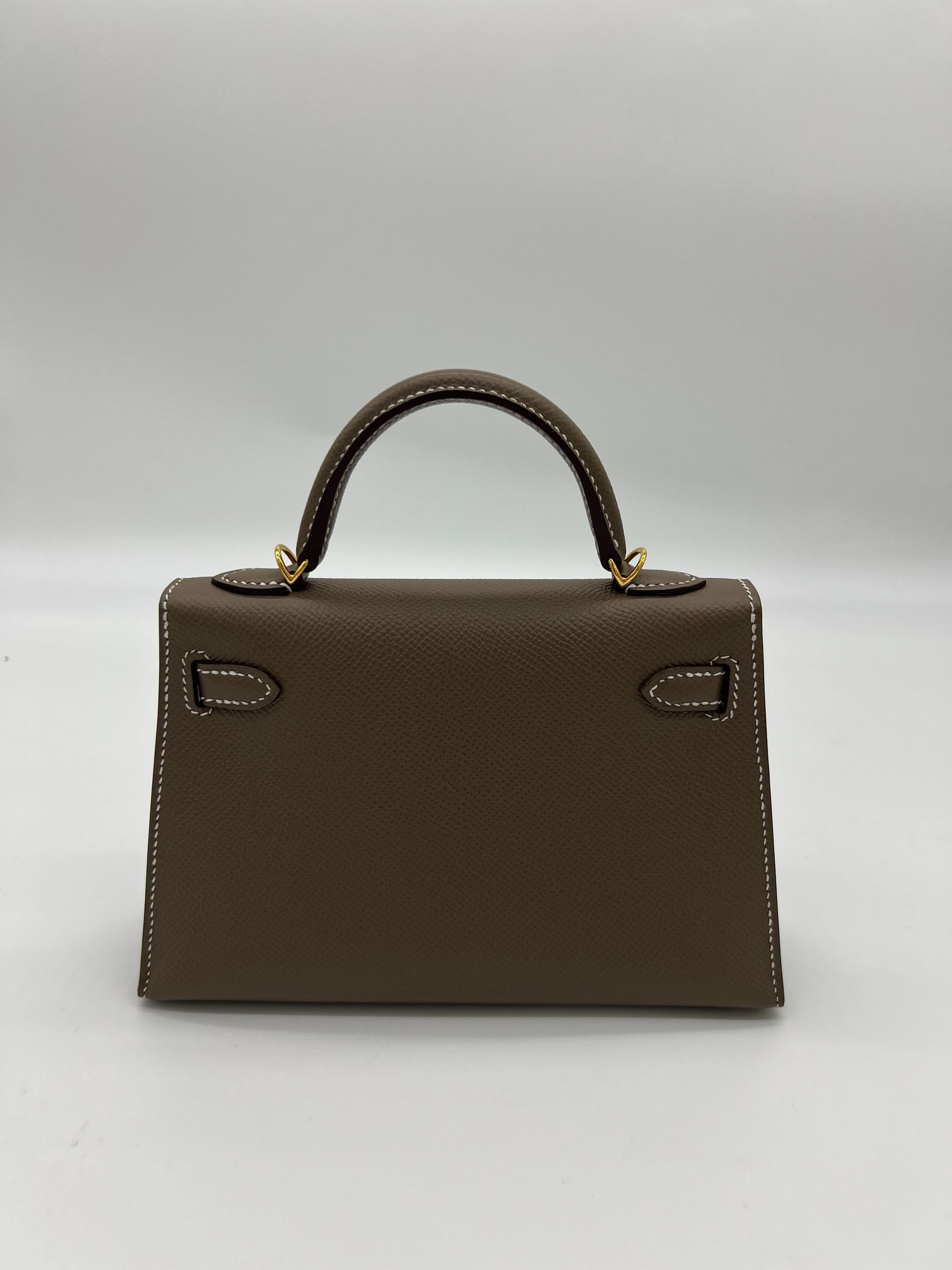 Hermes Kelly Mini Epsom Etoupe Gold Hardware Wrist Aficionado