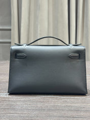 Hermès Kelly Mini Pochette Clutch Veau Swift 89 Noir Gold Hardware