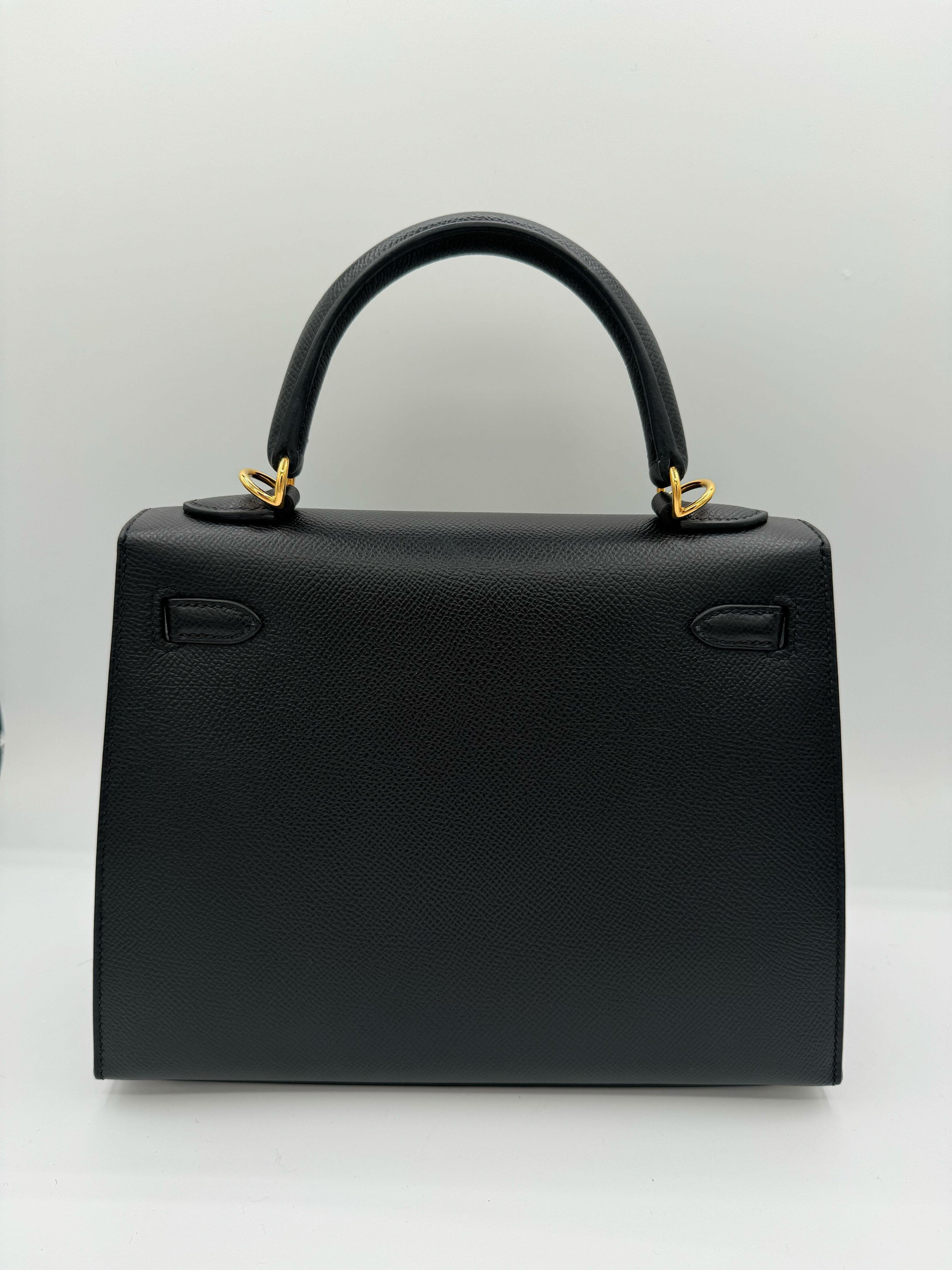 Hermès Kelly Sellier 25 Noir Epsom Leather Gold Hardware