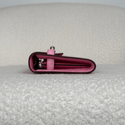 Hermès L4 Rose Bubblegum Kelly To Go Wallet Ostrich Palladium Hardware