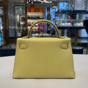Hermès Limoncello Mini Kelly Sellier 20 Chèvre Mysore Palladium Hardware