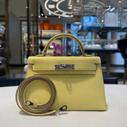 Hermès Limoncello Mini Kelly Sellier 20 Chèvre Mysore Palladium Hardware