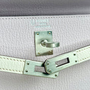 Hermès Mauve Pale and Nata Kelly Sellier 25 Chèvre Mysore Brushed Palladium Hardware HSS