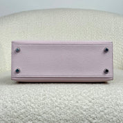 Hermès Mauve Pale and Nata Kelly Sellier 25 Chèvre Mysore Brushed Palladium Hardware HSS